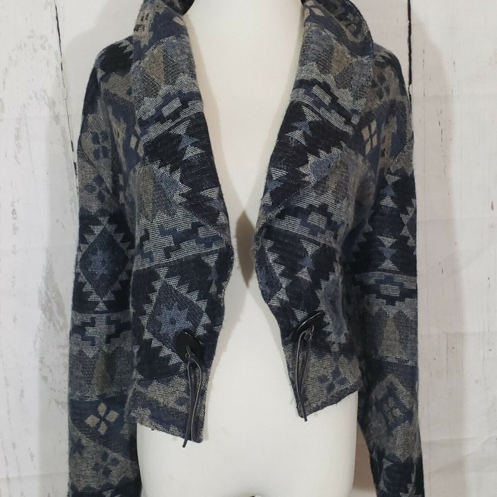 Vtg La Belle Indian Blanket Aztec Jacket Shaw